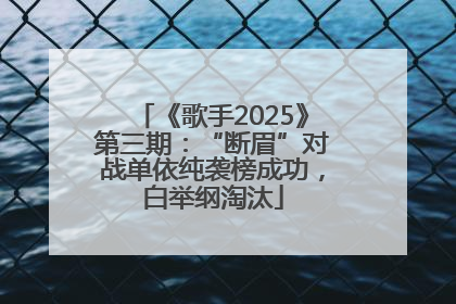 《歌手2025》第三期：“断眉”对战单依纯袭榜成功，白举纲淘汰