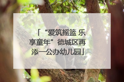 “爱筑摇篮 乐享童年”德城区再添一公办幼儿园