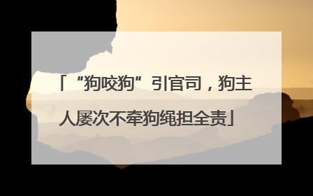 “狗咬狗”引官司，狗主人屡次不牵狗绳担全责