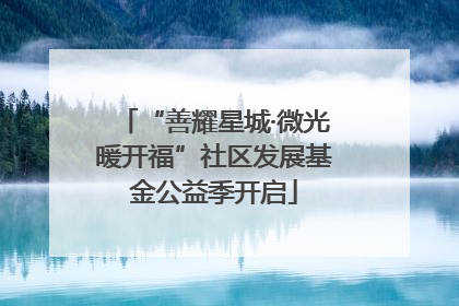 “善耀星城·微光暖开福”社区发展基金公益季开启