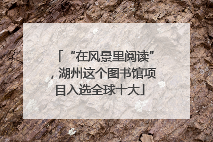 “在风景里阅读”，湖州这个图书馆项目入选全球十大