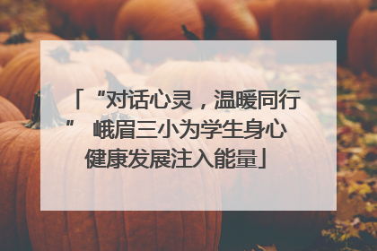 “对话心灵，温暖同行” 峨眉三小为学生身心健康发展注入能量