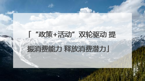 “政策+活动”双轮驱动 提振消费能力 释放消费潜力