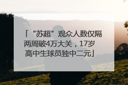 “苏超”观众人数仅隔两周破4万大关，17岁高中生球员独中二元