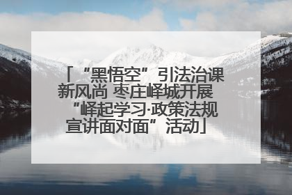 “黑悟空”引法治课新风尚 枣庄峄城开展“峄起学习·政策法规宣讲面对面”活动