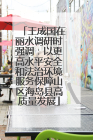 王成国在丽水调研时强调：以更高水平安全和法治环境服务保障山区海岛县高质量发展