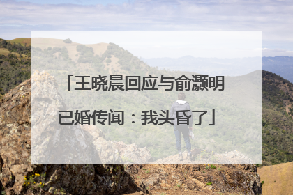 王晓晨回应与俞灏明已婚传闻：我头昏了