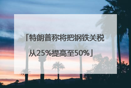 特朗普称将把钢铁关税从25%提高至50%