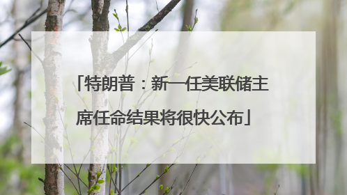 特朗普：新一任美联储主席任命结果将很快公布