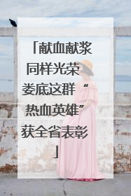 献血献浆同样光荣 娄底这群“热血英雄”获全省表彰