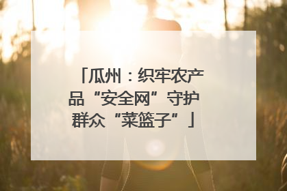 瓜州：织牢农产品“安全网”守护群众“菜篮子”