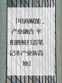 电商赋能，产业融合 平阳腾蛟打造笔记本产业新高地