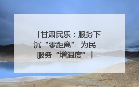 甘肃民乐：服务下沉“零距离” 为民服务“增温度”