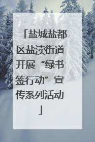 盐城盐都区盐渎街道开展“绿书签行动”宣传系列活动