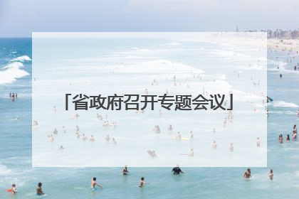 省政府召开专题会议