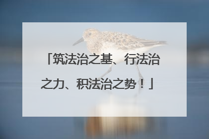筑法治之基、行法治之力、积法治之势！