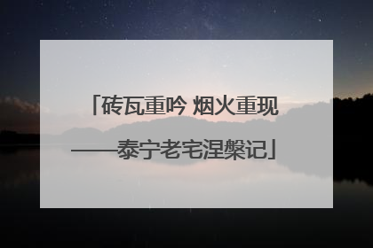 砖瓦重吟 烟火重现——泰宁老宅涅槃记