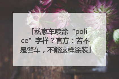 私家车喷涂“police”字样？官方：若不是警车，不能这样涂装