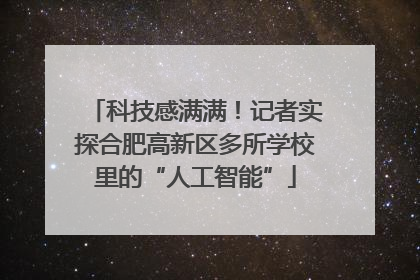 科技感满满！记者实探合肥高新区多所学校里的“人工智能”