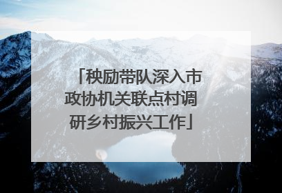 秧励带队深入市政协机关联点村调研乡村振兴工作