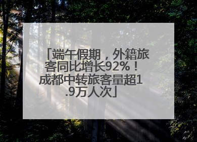 端午假期，外籍旅客同比增长92%！成都中转旅客量超1.9万人次