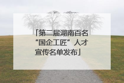 第二届湖南百名“国企工匠”人才宣传名单发布