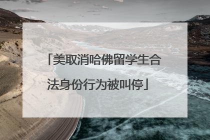 美取消哈佛留学生合法身份行为被叫停