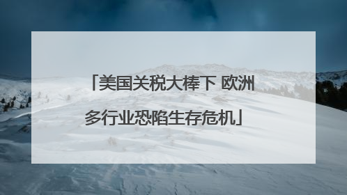 美国关税大棒下 欧洲多行业恐陷生存危机