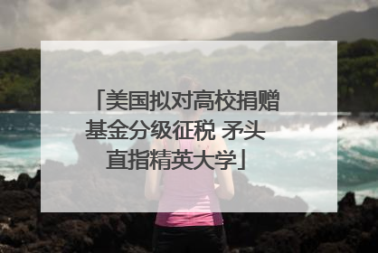美国拟对高校捐赠基金分级征税 矛头直指精英大学