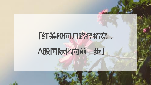 红筹股回归路径拓宽，A股国际化向前一步