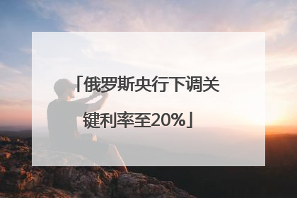 俄罗斯央行下调关键利率至20%