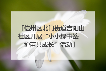 信州区北门街道吉阳山社区开展“小小绿书签 护苗共成长”活动