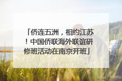 侨连五洲，相约江苏！中国侨联海外联谊研修班活动在南京开班