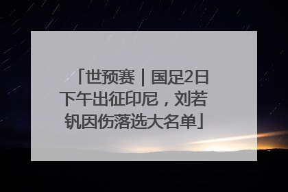 世预赛｜国足2日下午出征印尼，刘若钒因伤落选大名单
