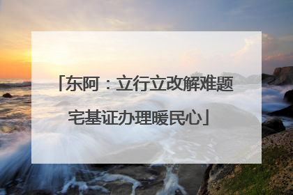 东阿：立行立改解难题 宅基证办理暖民心