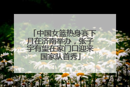 中国女篮热身赛下月在济南举办，张子宇有望在家门口迎来国家队首秀