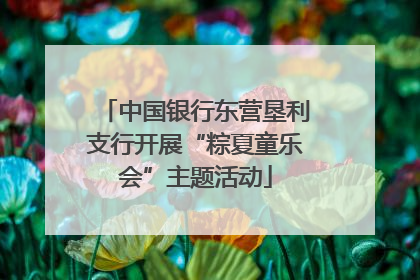 中国银行东营垦利支行开展“粽夏童乐会”主题活动