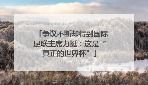 争议不断却得到国际足联主席力挺：这是“真正的世界杯”