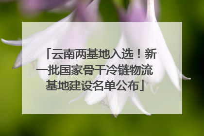 云南两基地入选！新一批国家骨干冷链物流基地建设名单公布