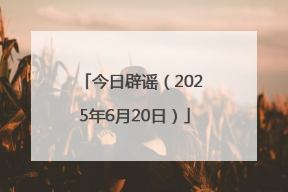 今日辟谣（2025年6月20日）