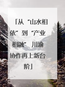 从“山水相依”到“产业相融” 川渝协作再上新台阶