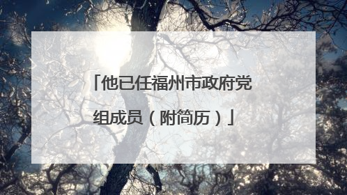 他已任福州市政府党组成员（附简历）