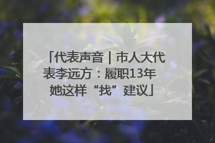 代表声音｜市人大代表李远方：履职13年 她这样“找”建议