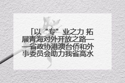 以“专”业之力 拓展青海对外开放之路——省政协港澳台侨和外事委员会助力我省高水平开放和高质量发展