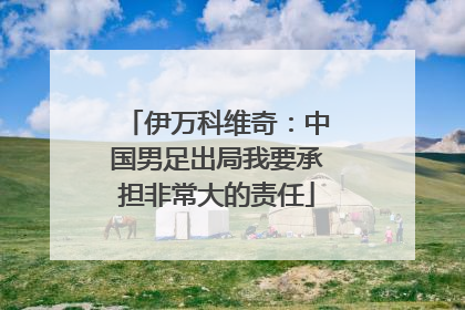 伊万科维奇：中国男足出局我要承担非常大的责任