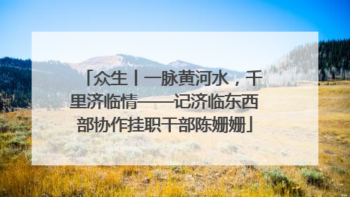 众生丨一脉黄河水，千里济临情——记济临东西部协作挂职干部陈姗姗
