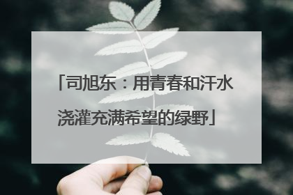司旭东：用青春和汗水浇灌充满希望的绿野