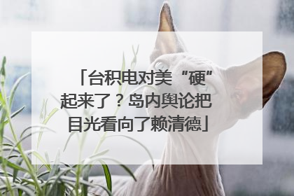 台积电对美“硬”起来了？岛内舆论把目光看向了赖清德