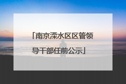 南京溧水区区管领导干部任前公示