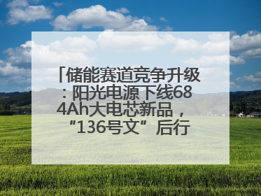 储能赛道竞争升级：阳光电源下线684Ah大电芯新品，“136号文”后行业将怎么走